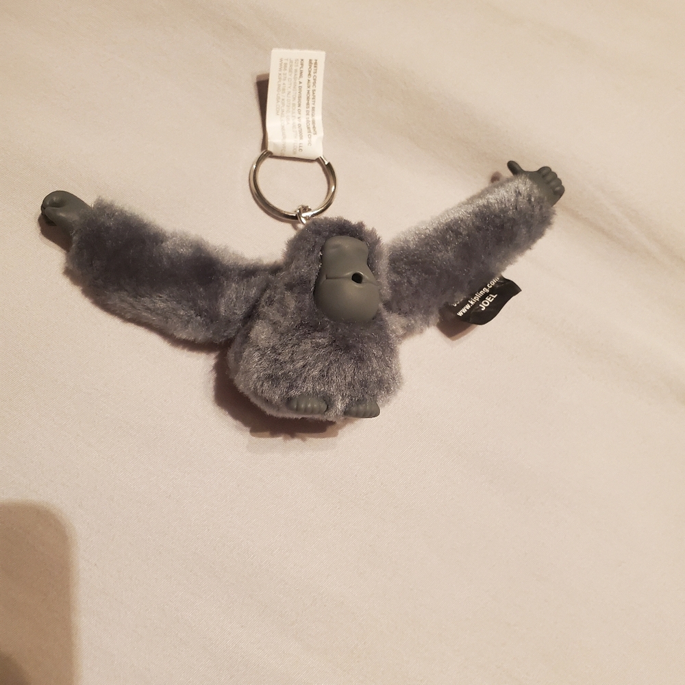 Kipling Monkey Charm-- Grey Joel